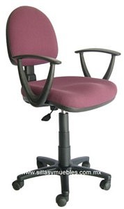 SILLA SECRETARIAL GIRATORIA CON CODERAS FIJAS